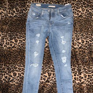Levi's Ripped Curvy Skinny Jeans